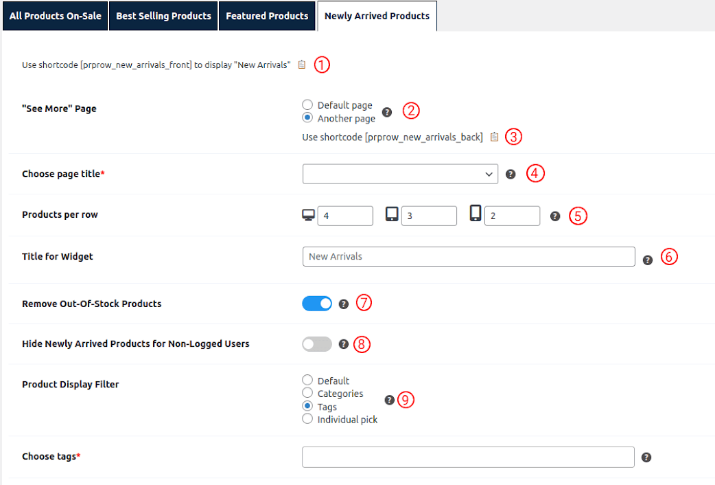 Setting Up Newly Arrived Products Shortcode And Widgets