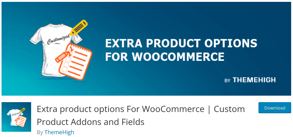 Extra product options for woocommerce