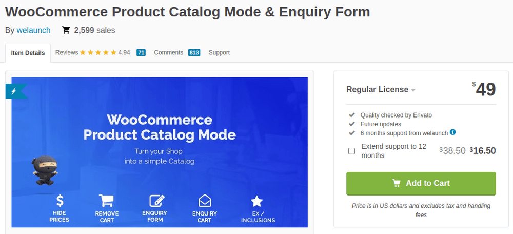 WooCommerce Product Catalog Mode Enquiry Form