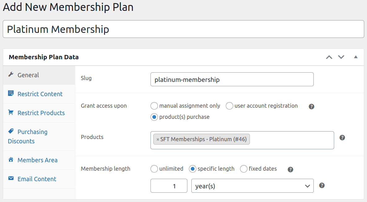 Setting up the Membership plans 5