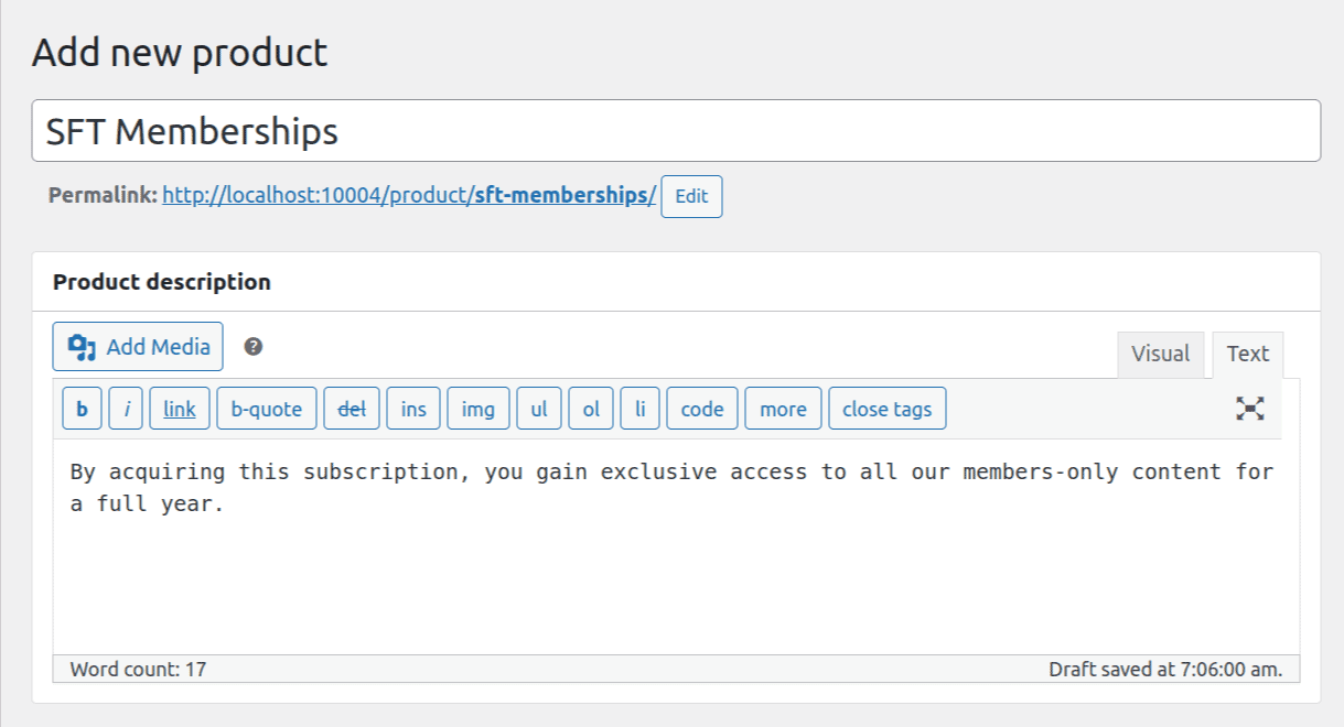 Creating a new product