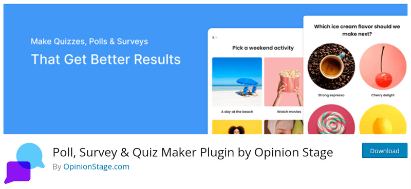 Poll Survey & Quiz Maker Plugin by Opinion Stage