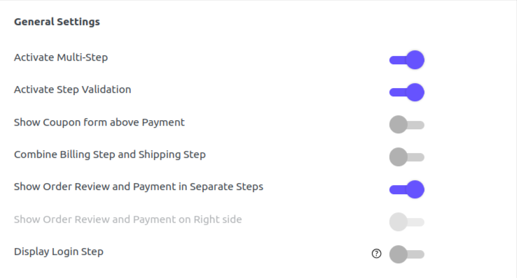 Multistep- General Settings