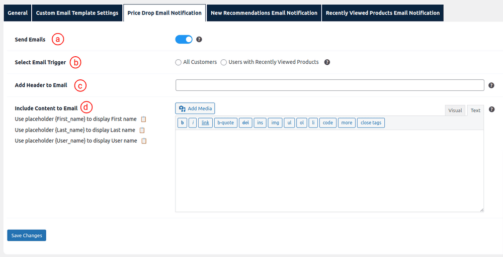 Setting up Price Drop Email Notification