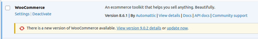 WooCommerce Non Update