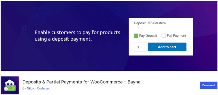 Deposits & Partial Payments for WooCommerce – Bayna