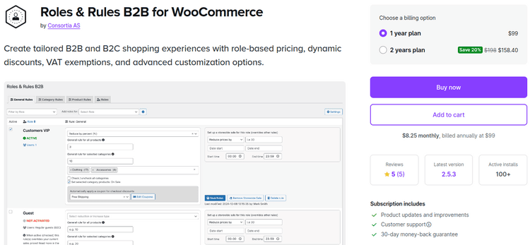 Roles & Rules B2B for WooCommerce