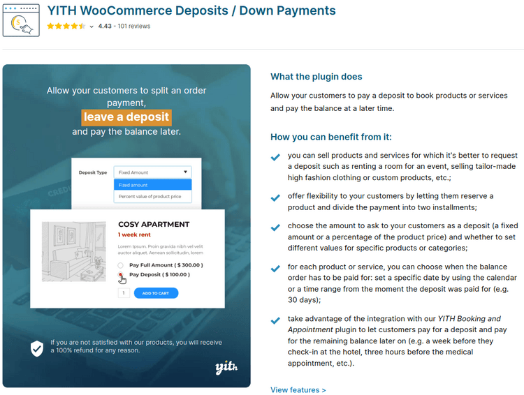 YITH WooCommerce Deposits-Down Payments