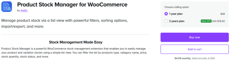 Product Stock Manager for WooCommerce