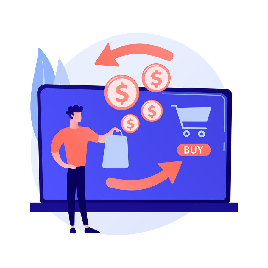 Cashback service vector concept metaphor