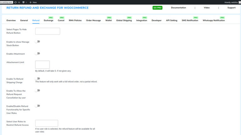 Return Refund and Exchange for WooCommerce Dashboard